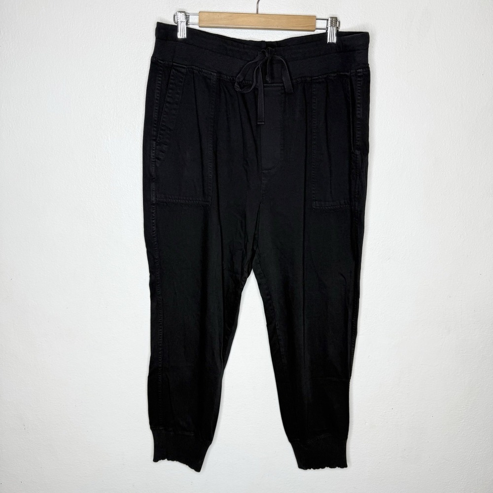 Lucky Brand Black Woven Jogger‎ Pockets Women's Large Cargo Casual Beach Pants
